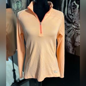 🧡🧡LIKE NEW- UNDER ARMOUR ORANGE POLYESTER GOLF LONG SLEEVE SHIRT SZ M🧡🧡